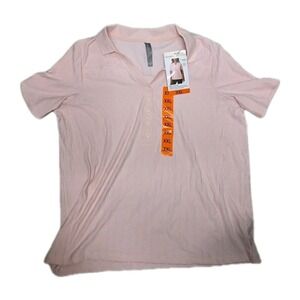 Mondetta Women's Ribbed Polo Shirt Pink XXL